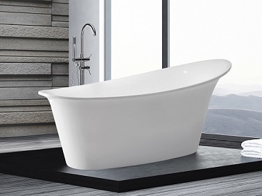 Baignoire centrale élégante et sophistiquée grâce à sa forme ovale allongée D'une extrême finesse cette baignoire îlot adopte un design ovale étiré pour un peu plus de modernité. Contemporaine dans son approche esthétique, elle se dote d’un revêtement solide tout en étant à la fois très léger à savoir l’acrylique. Loin du céramique, ancienne matière chouchou des sanitaires, cette baignoire joue de ses lignes épurées et délicates pour créer comme une oasis de relaxation dans la salle de bain.