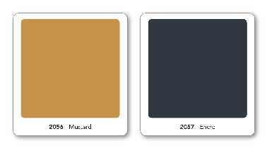 Peinture 1825 Couleur jaune Moutarde et bleu Encre la nouveauté de février Jaune Mustard et Encre, un bleu foncé et chic, les deux nouvelles teintes de peinture crées par la marque de nœuds papillon Le colonel moutarde pour la peinture Théodore 1825 sont à la fois originales et complémentaires.