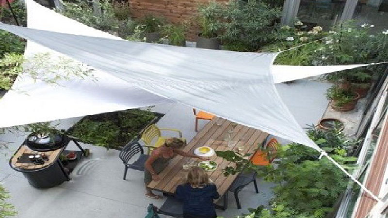 Beige GOUDU Rectangulaire Toile dombrage 2x2m Rectangulaire Voile Dombrage avec Le Kit de Fixation pour Jardin terrasse Camping 