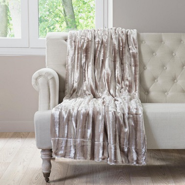 Fausse fourrure en plaid effet brillant satin