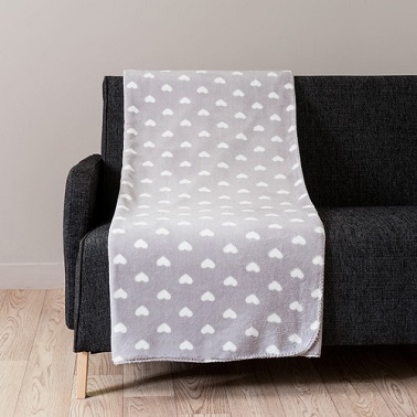 Des motifs cœurs mignons sur un joli plaid gris clair.