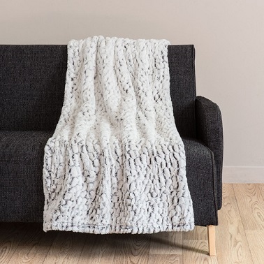Fausse fourrure blanche plaid fin et doux.