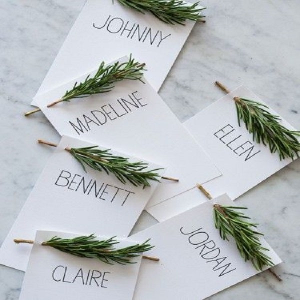 Des supports de prénom mignons pour placer les convives autour de la table le jour de Noël.
