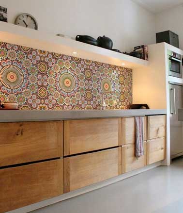 La crédence inspire des idées déco pour la cuisine De cuisine Ciment décor Carreaux