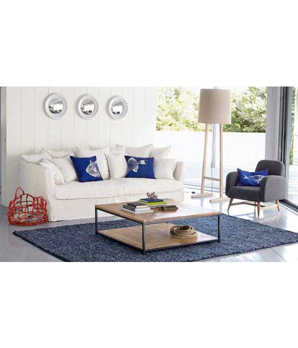 Esprit club sur le petit fauteuil en tissu de flanelle gris. Ses formes rondes et cosy, réchauffent l'ambiance et créent une déco intimiste AM PM La Redoute