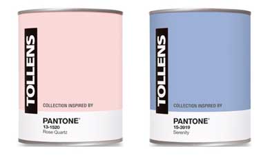 Un rose féminin et un bleu lavande ultra léger voila les deux couleurs tendance 2016 de la collection de peinture couleur vue par Tollens