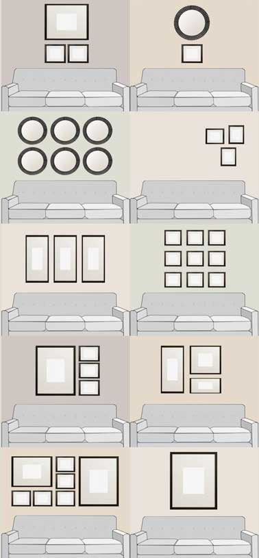 8 idées de plan pour accrocher des photos et faire un mur de photos déco . A refaire sur le dessus du canapé dans le salon, dans l’entrée, le couloir ou pour fabriquer une tête de lit originale