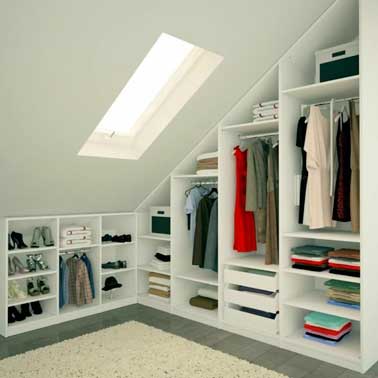 Dressing sous pente sans souci pour sa déco chambre Pente désign plafond