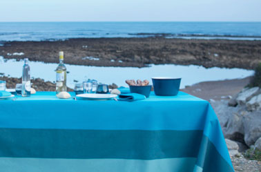 Table de jardin bleu marine