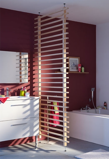 cloison en bois amovible pour separer salle de bain