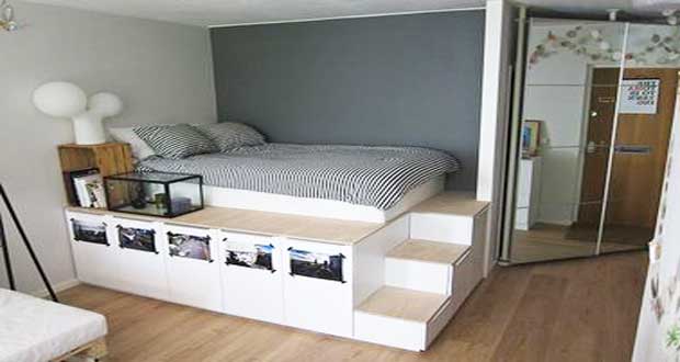 Diy déco : lit avec rangement à faire avec 3 fois rien Lit surélevé adulte