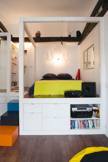 Diy déco : lit avec rangement à faire avec 3 fois rien Lit surélevé adulte