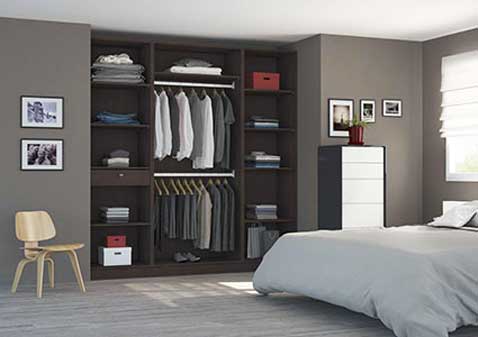 Dressing à aménager sur mesure en mélèze Brun - Largeur 1,80m prix : 726€ Centimètre.com