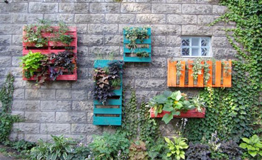 Le mur végétal c'est tendance ! Réalisez le votre avec des palettes. C'est facile, pas cher et ultra déco pour mettre des fleurs et de la couleur sur les murs du jardin !