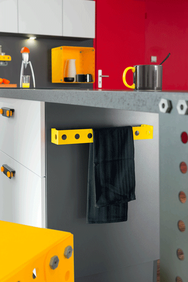 Esthétique et fonctionnelle, la cuisine SoCoo'c fait notre bonheur à l'unanimité avec son porte-torchons stylé et une niche de rangements pratique et tendance 