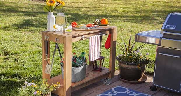 Une desserte de jardin, le meuble indispensable près du barbecue ou de la table de jardin. Voici comment faire une desserte de jardin en bois avec roulettes à déplacer dans le jardin