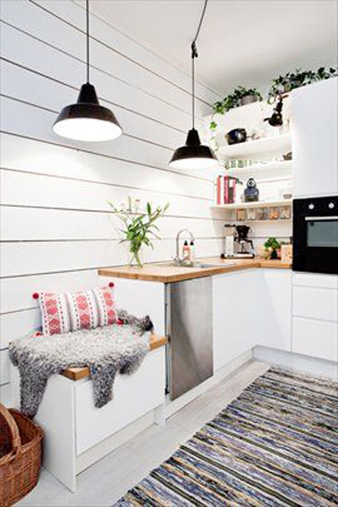 Aménagement d'une cuisine déco avec une kitchenette Deco cuisine avec table intégrée