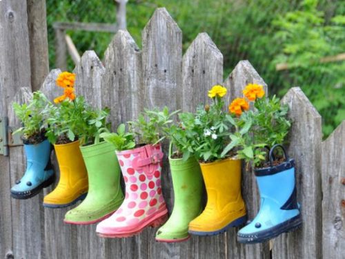 Bottes pots de fleurs