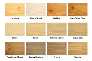 Nuancier de teintes bois lasurés