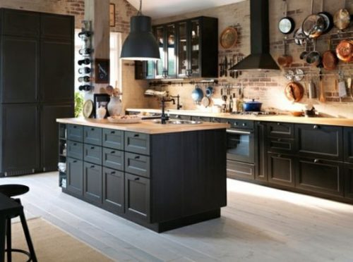 Cuisine noire et bois