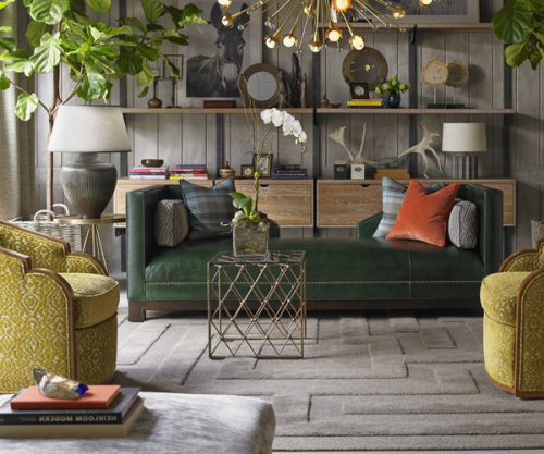 du vert dans un salon déco green