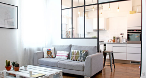 Verrière d'atelier dans un salon