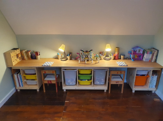 TROFAST IKEA children’s desk and chairs