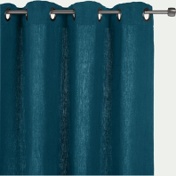 Rideau à oeillets en lin lavé bleu figuerolles 140x280cm-VENCE