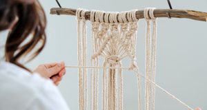 DIY macramé mural